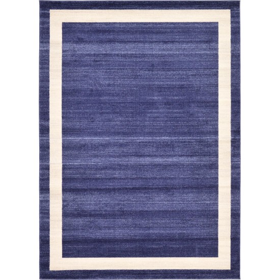 Rug Unique Loom Del Mar Navy Blue Rectangular 7' 0 x 10' 0