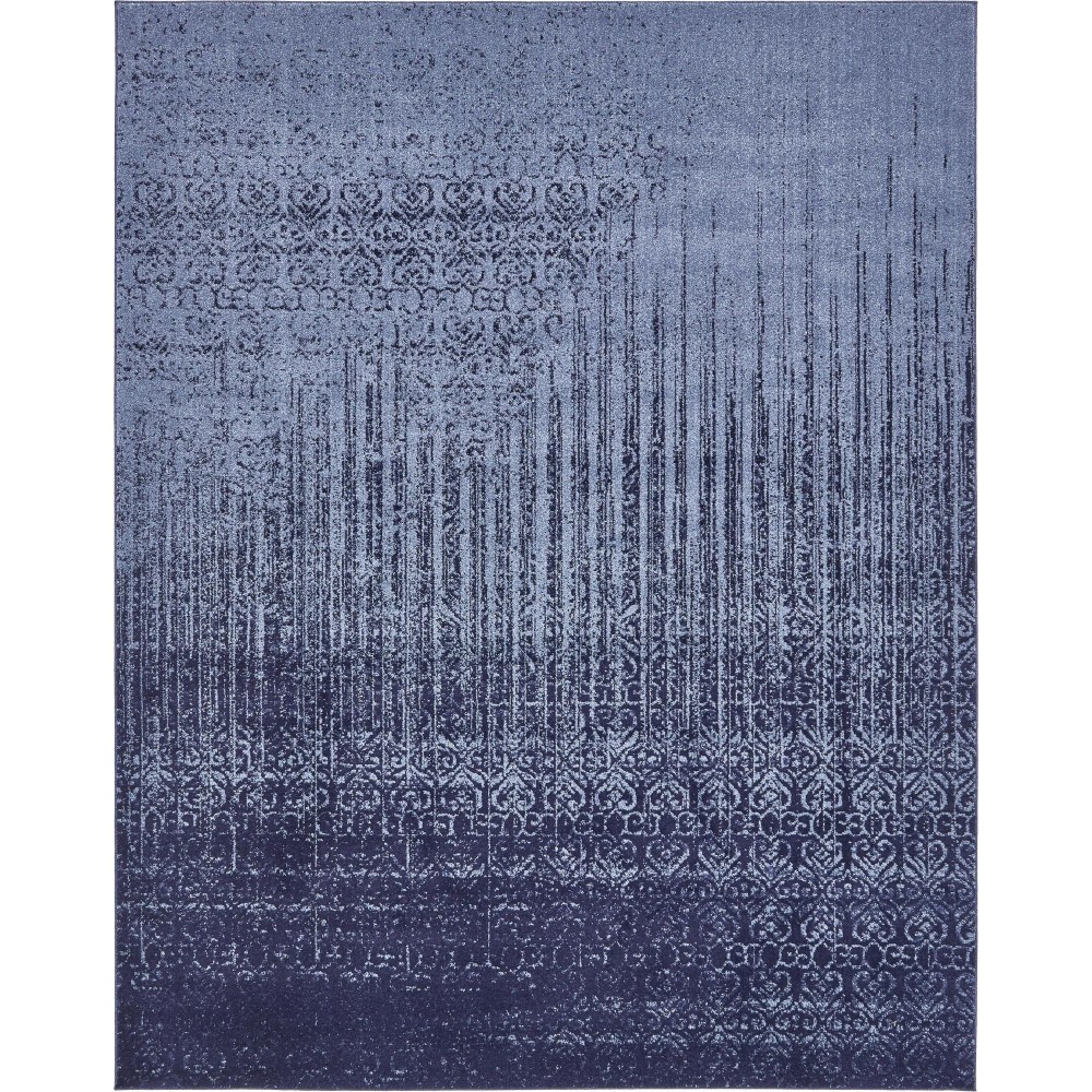 Rug Unique Loom Del Mar Blue Rectangular 8' 0 x 10' 0