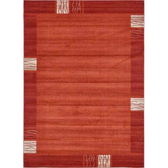 Rug Unique Loom Del Mar Rust Red Rectangular 8' 0 x 11' 4