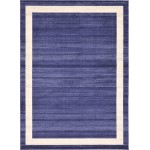 Rug Unique Loom Del Mar Navy Blue Rectangular 8' 0 x 11' 4