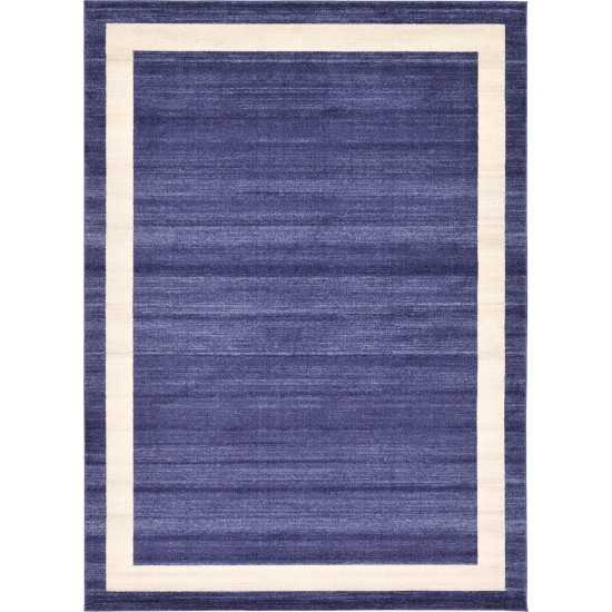 Rug Unique Loom Del Mar Navy Blue Rectangular 8' 0 x 11' 4