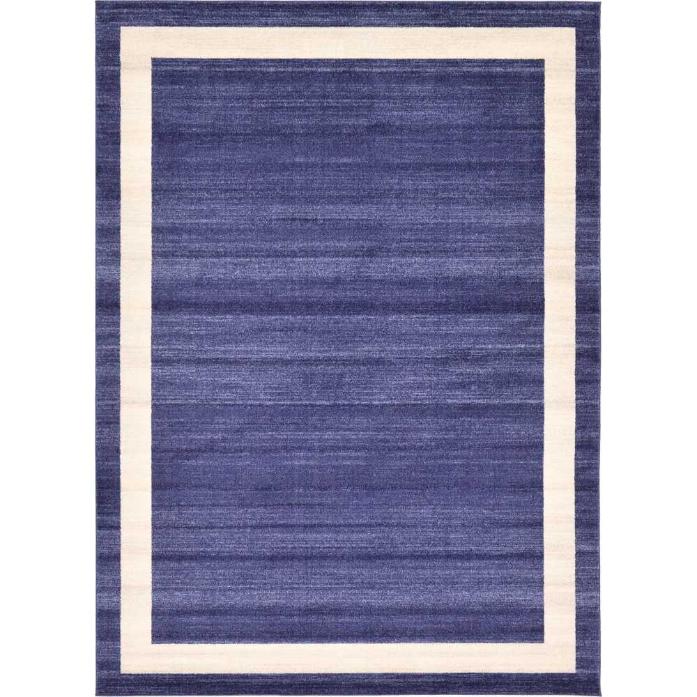 Rug Unique Loom Del Mar Navy Blue Rectangular 8' 0 x 11' 4