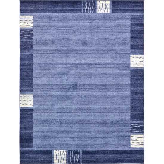 Rug Unique Loom Del Mar Navy Blue Rectangular 9' 0 x 12' 0