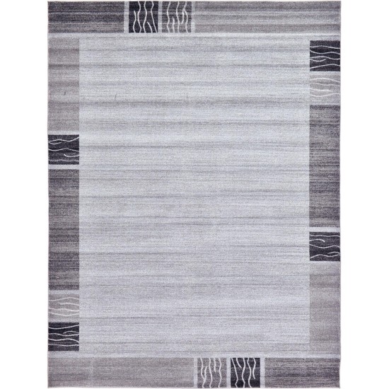 Rug Unique Loom Del Mar Light Gray Rectangular 9' 0 x 12' 0