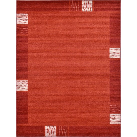 Rug Unique Loom Del Mar Rust Red Rectangular 9' 0 x 12' 0