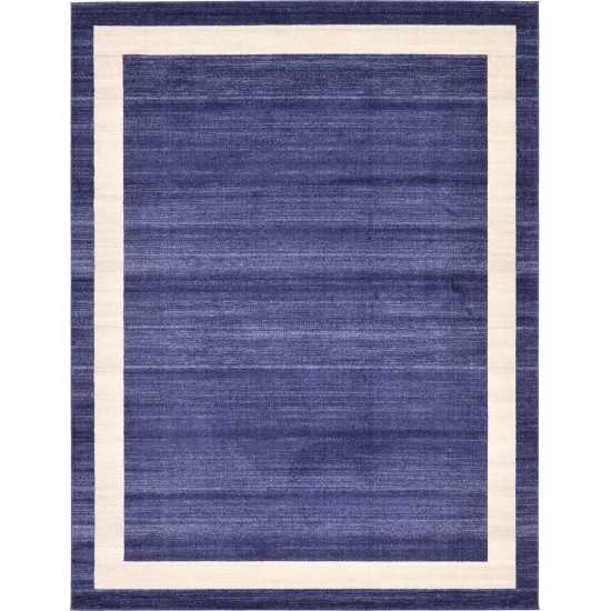 Rug Unique Loom Del Mar Navy Blue Rectangular 9' 0 x 12' 0