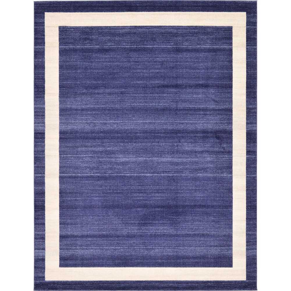 Rug Unique Loom Del Mar Navy Blue Rectangular 9' 0 x 12' 0