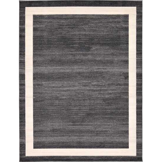 Rug Unique Loom Del Mar Black Rectangular 9' 0 x 12' 0