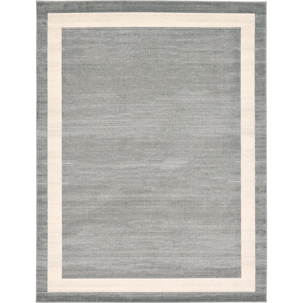 Rug Unique Loom Del Mar Gray Rectangular 9' 0 x 12' 0