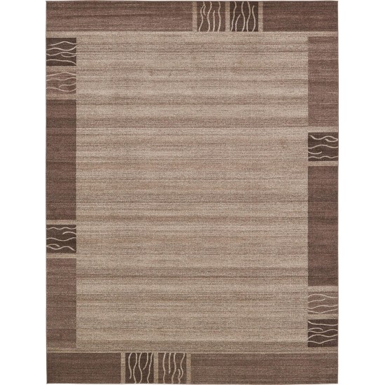 Rug Unique Loom Del Mar Light Brown Rectangular 10' 0 x 13' 0