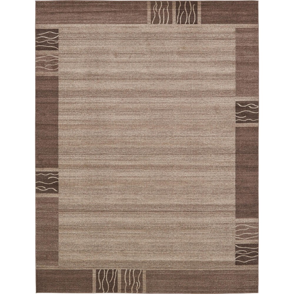 Rug Unique Loom Del Mar Light Brown Rectangular 10' 0 x 13' 0