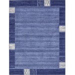 Rug Unique Loom Del Mar Navy Blue Rectangular 10' 0 x 13' 0