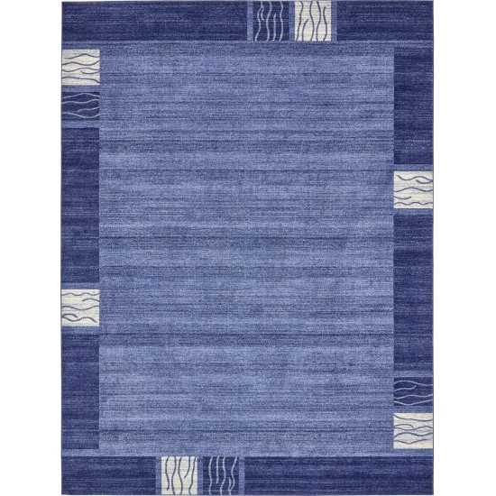 Rug Unique Loom Del Mar Navy Blue Rectangular 10' 0 x 13' 0