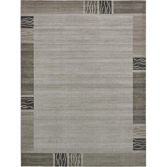 Rug Unique Loom Del Mar Light Gray Rectangular 10' 0 x 13' 0