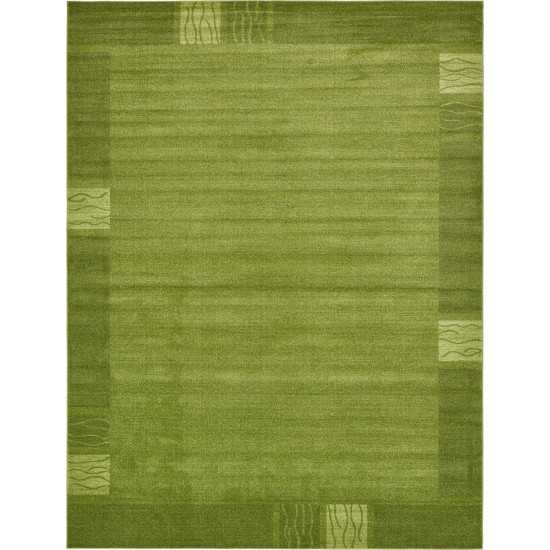 Rug Unique Loom Del Mar Green Rectangular 10' 0 x 13' 0