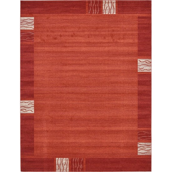 Rug Unique Loom Del Mar Rust Red Rectangular 10' 0 x 13' 0