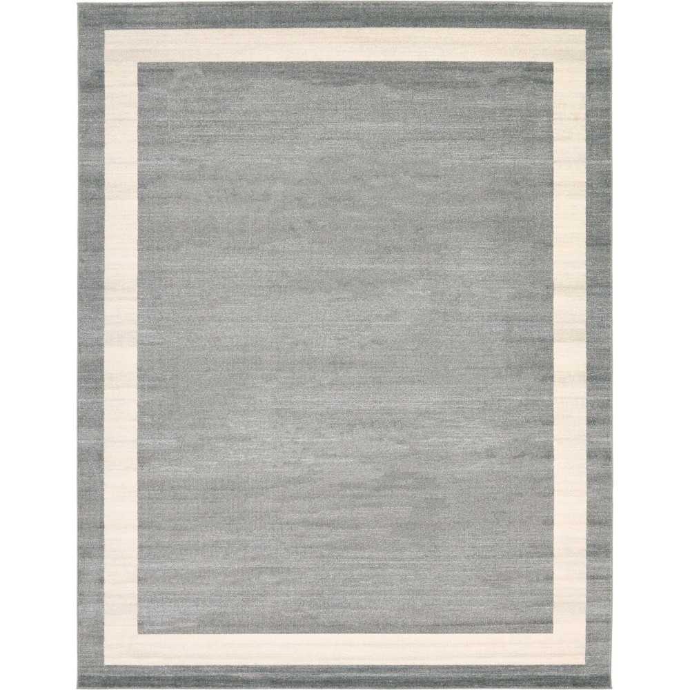 Rug Unique Loom Del Mar Gray Rectangular 10' 0 x 13' 0