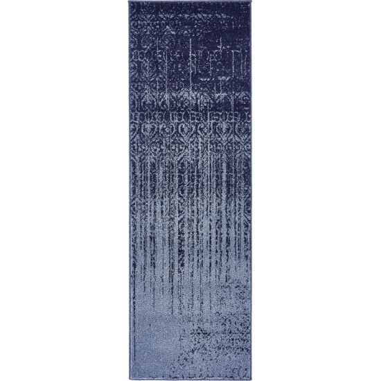 Rug Unique Loom Del Mar Blue Runner 2' 0 x 6' 0