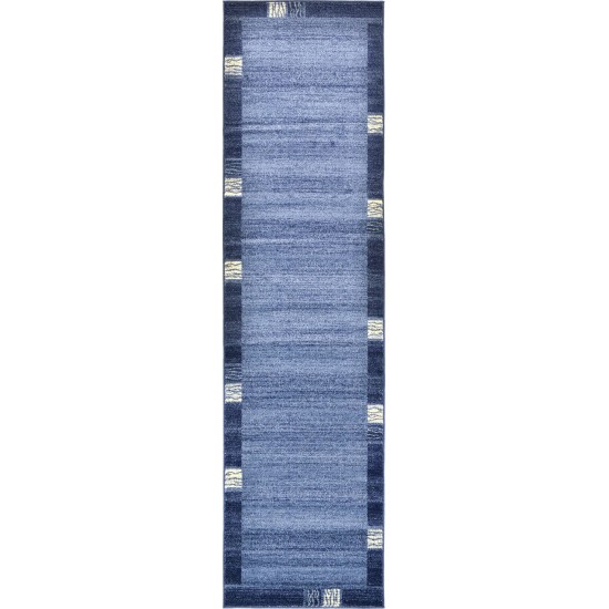 Rug Unique Loom Del Mar Navy Blue Runner 2' 7 x 10' 0