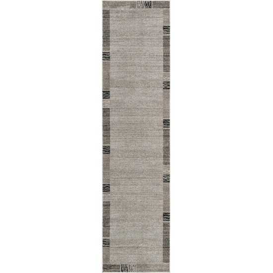 Rug Unique Loom Del Mar Light Gray Runner 2' 7 x 10' 0