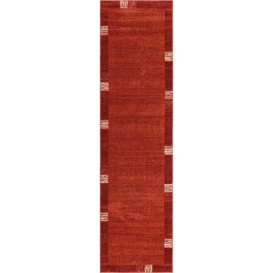 Rug Unique Loom Del Mar Rust Red Runner 2' 7 x 10' 0