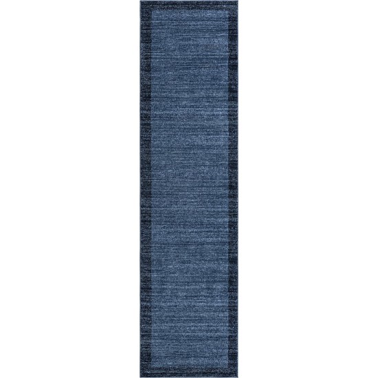 Rug Unique Loom Del Mar Navy Blue Runner 2' 7 x 10' 0