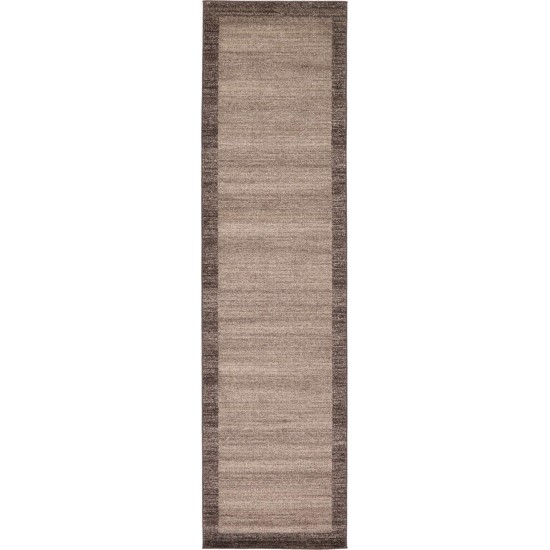 Rug Unique Loom Del Mar Light Brown Runner 2' 7 x 10' 0