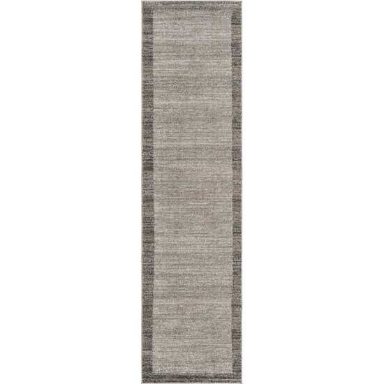 Rug Unique Loom Del Mar Light Gray Runner 2' 7 x 10' 0