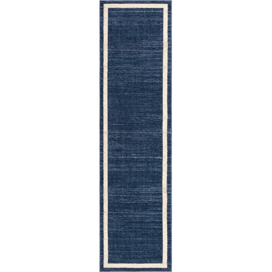 Rug Unique Loom Del Mar Navy Blue Runner 2' 7 x 10' 0