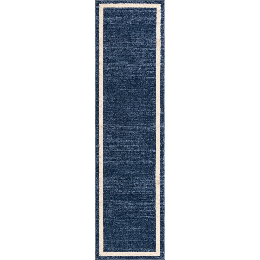 Rug Unique Loom Del Mar Navy Blue Runner 2' 7 x 10' 0