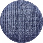 Rug Unique Loom Del Mar Blue Round 3' 3 x 3' 3