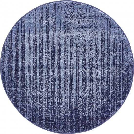 Rug Unique Loom Del Mar Blue Round 3' 3 x 3' 3