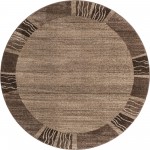 Rug Unique Loom Del Mar Light Brown Round 6' 0 x 6' 0