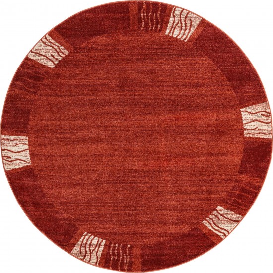 Rug Unique Loom Del Mar Rust Red Round 6' 0 x 6' 0