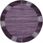 Rug Unique Loom Del Mar Purple Round 6' 0 x 6' 0