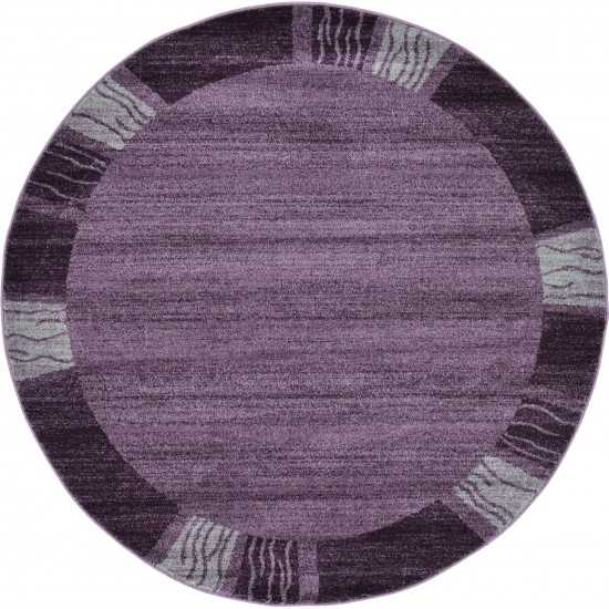 Rug Unique Loom Del Mar Purple Round 6' 0 x 6' 0