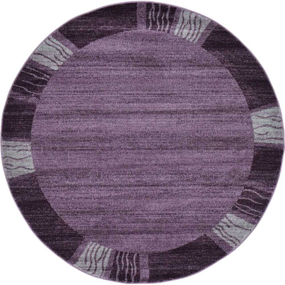 Rug Unique Loom Del Mar Purple Round 6' 0 x 6' 0