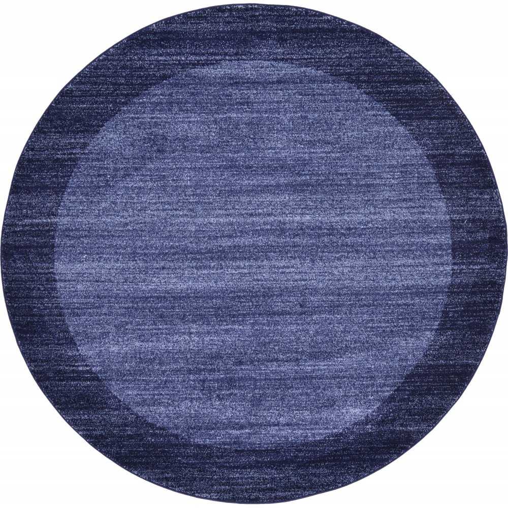 Rug Unique Loom Del Mar Navy Blue Round 6' 0 x 6' 0