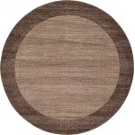 Rug Unique Loom Del Mar Light Brown Round 6' 0 x 6' 0