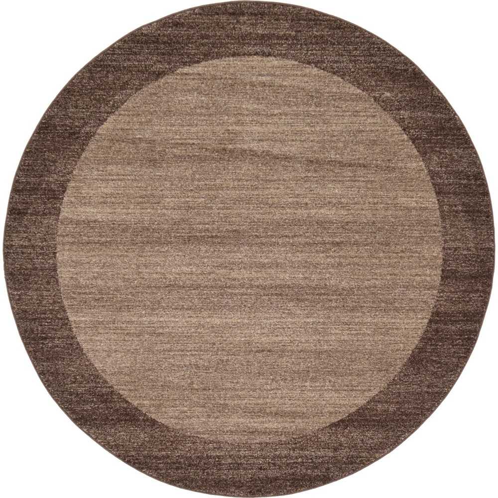 Rug Unique Loom Del Mar Light Brown Round 6' 0 x 6' 0