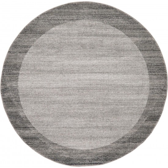 Rug Unique Loom Del Mar Light Gray Round 6' 0 x 6' 0