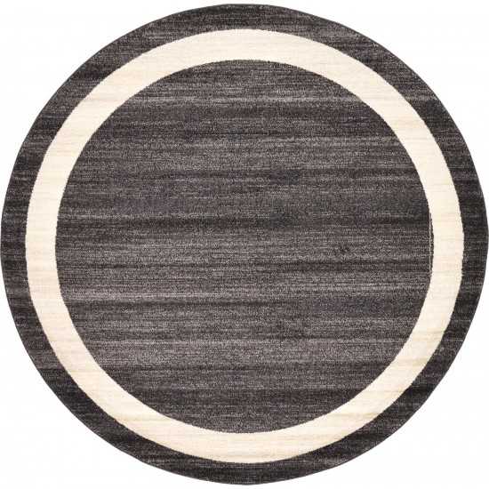 Rug Unique Loom Del Mar Black Round 6' 0 x 6' 0