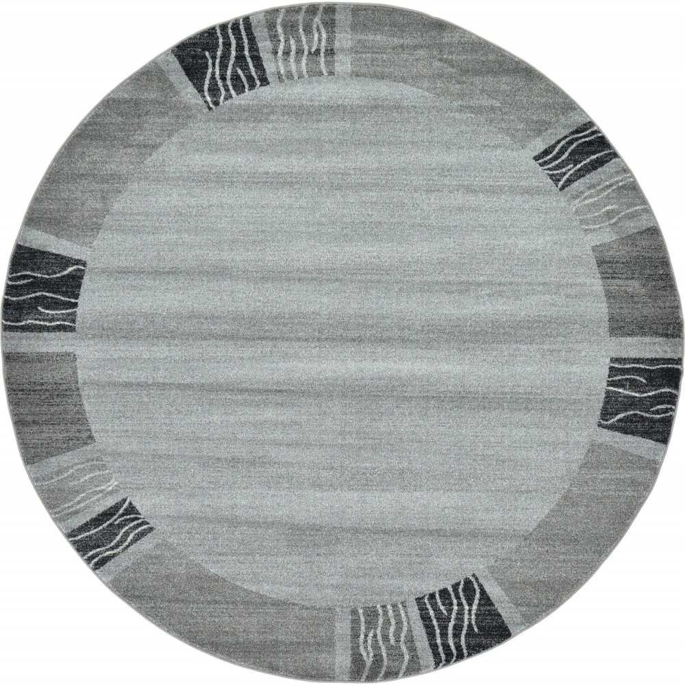 Rug Unique Loom Del Mar Light Gray Round 8' 0 x 8' 0