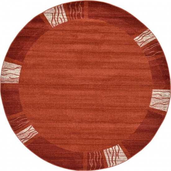 Rug Unique Loom Del Mar Rust Red Round 8' 0 x 8' 0