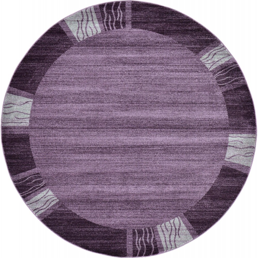 Rug Unique Loom Del Mar Purple Round 8' 0 x 8' 0