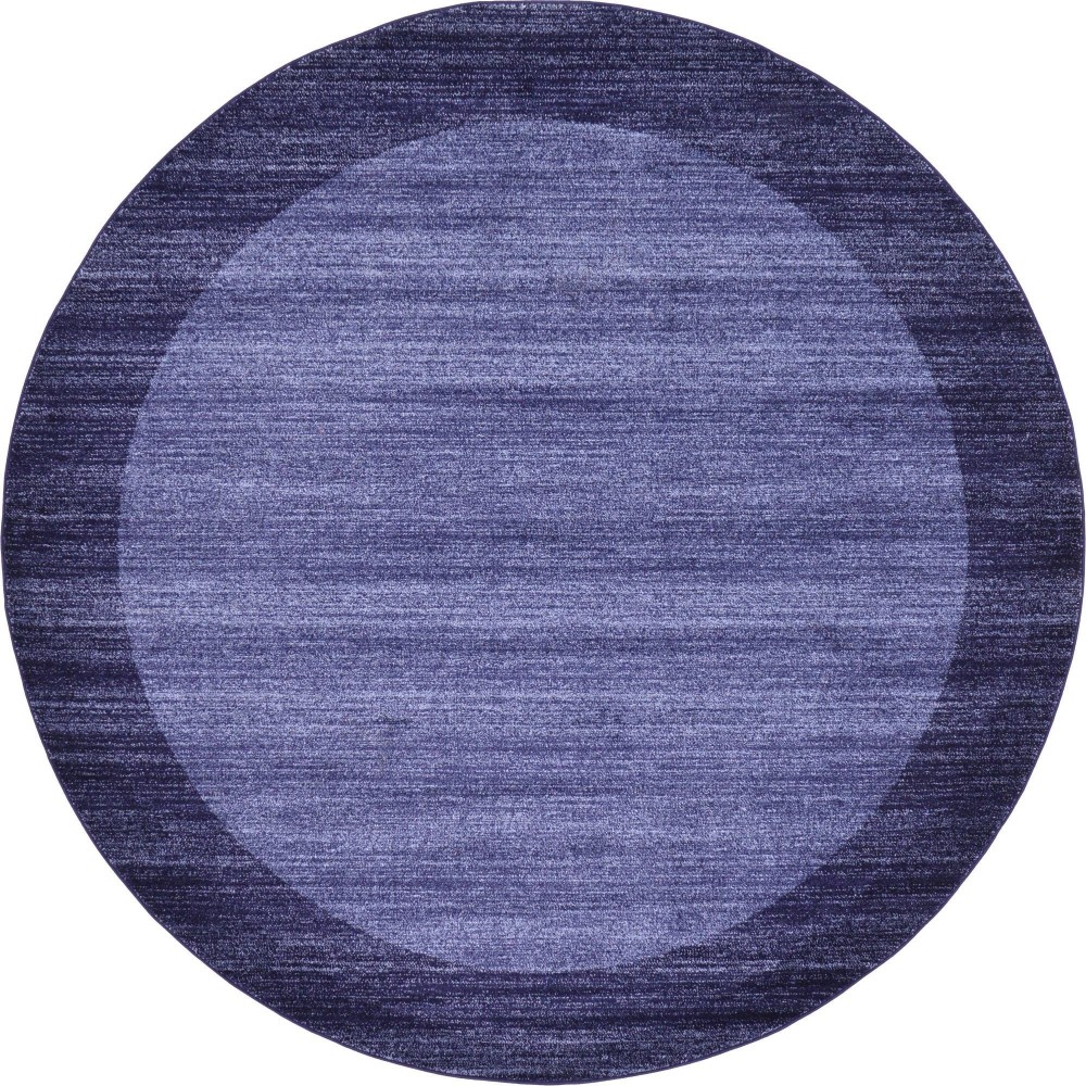 Rug Unique Loom Del Mar Navy Blue Round 8' 0 x 8' 0