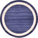Rug Unique Loom Del Mar Navy Blue Round 8' 0 x 8' 0