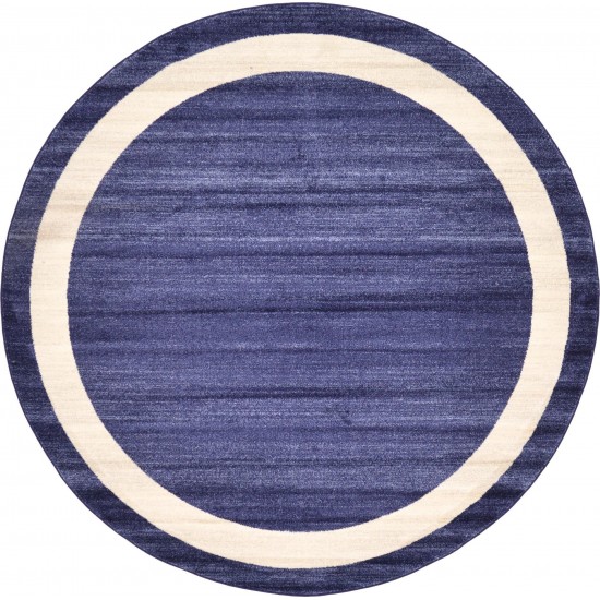 Rug Unique Loom Del Mar Navy Blue Round 8' 0 x 8' 0