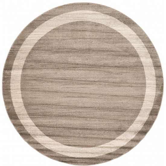 Rug Unique Loom Del Mar Light Brown Round 8' 0 x 8' 0