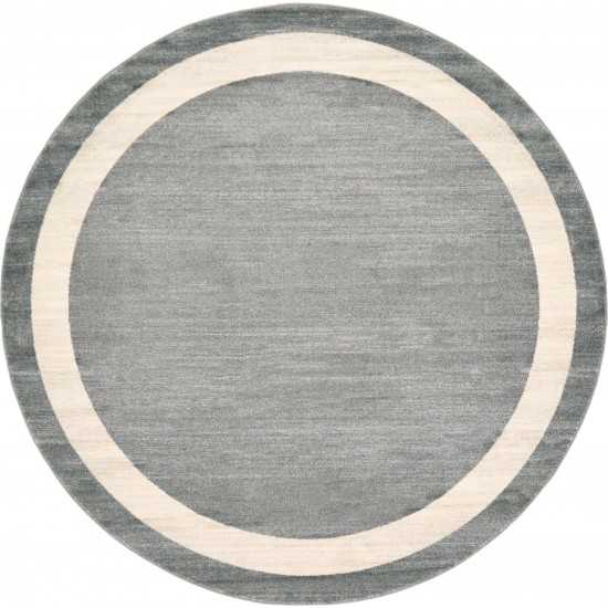 Rug Unique Loom Del Mar Gray Round 8' 0 x 8' 0